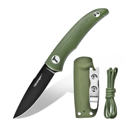 Afbeelding van TONIFE Nova mes met vast lemmet verstelbare Kydex hoes en parachutekoord 6,8 cm volledig visgraatmes voor jacht, vissen, kamperen survival