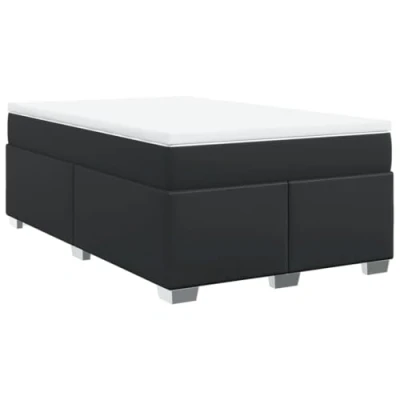 Afbeelding van vidaXL Boxspring met matras kunstleer zwart 120x200 cm
