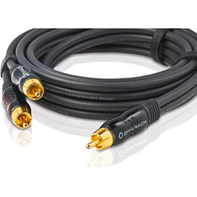 Afbeelding van Oehlbach D1C23712 Cinch Audio Y kabel [2x stekker 1x stekker] 15.00 m Antraciet