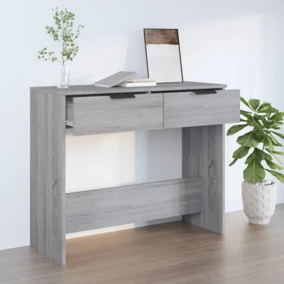 Afbeelding van Wandtafel 90x36x75 cm bewerkt hout grijs sonoma eikenkleurig
