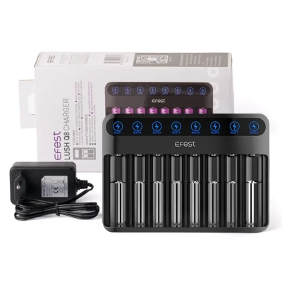 Afbeelding van Efest Lush Q8 oplader met 8 slots voor lithium ionbatterijen