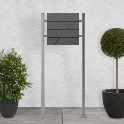 Afbeelding van ML Design brievenbus met krantenvak, antraciet, 37x11x37 cm, gemaakt van roestvrij staal