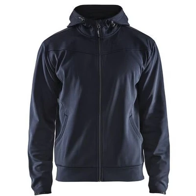 Image de Sweat zippé à capuche marine foncé/noir