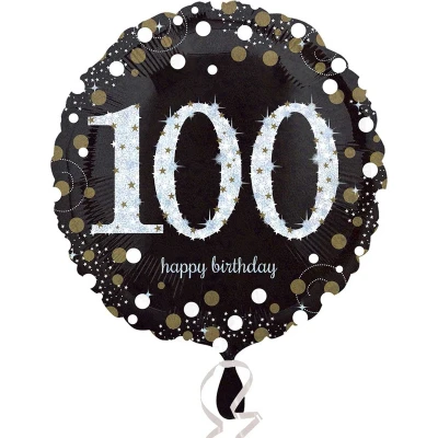 Afbeelding van Folie ballon Sparkling 100 jaar zilver goud