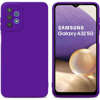 Afbeelding van Cadorabo Hoesje geschikt voor Samsung Galaxy A32 5G in Fluid DONKER PAARS Beschermhoes gemaakt van flexibel TPU silicone Cover Case
