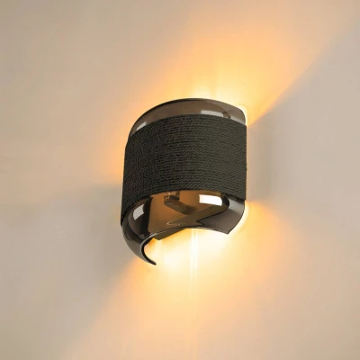 Afbeelding van SLV Pantilo Rope wandlamp, zilverkleurig, staal