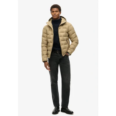 Afbeelding van Superdry Hooded Quilted Winterjas, Heren, Maat: Medium, Canyon sand brown
