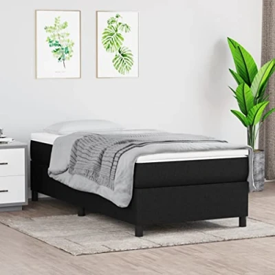 Image de vidaXL Cadre de lit sans matelas noir 90x200 cm tissu3120931