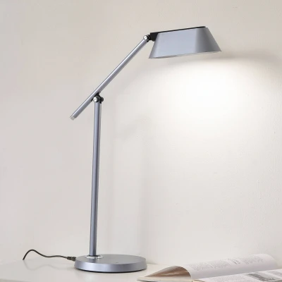 Afbeelding van Lindby LED tafellamp Thies, grijs, ABS, hoogte 78cm, dimbaar