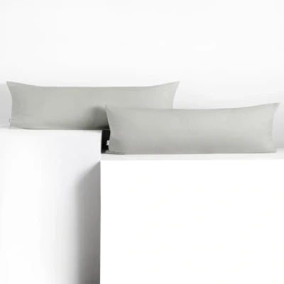 Afbeelding van DecoKing 2 kussenslopen 40 x 145 cm, jerseykatoen, rits, zilver, barnsteen, stuks