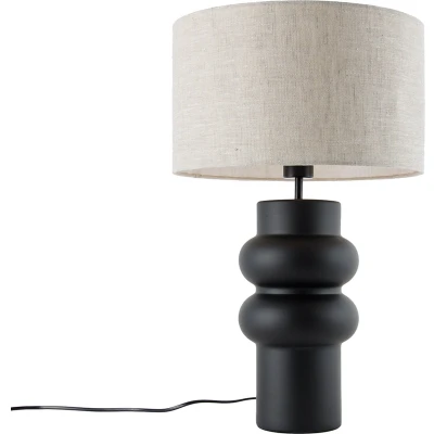 Afbeelding van QAZQA alisia Design Tafellamp met kap 1 lichts H 60 cm Grijs Woonkamer Slaapkamer Keuken