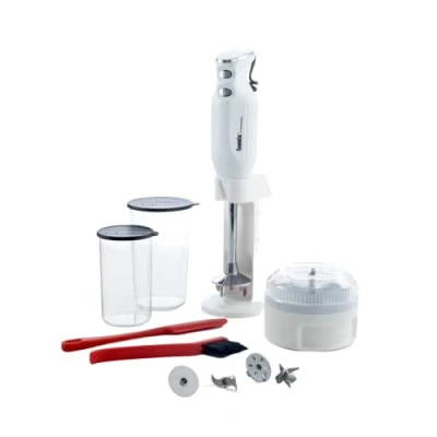 Afbeelding van bamix Staafmixer M350 MAXX met St en 2 bekers, 4 bits, processor, spatel, reinigingsborstel, 350 W, Made in Switzerland, wit/chroom