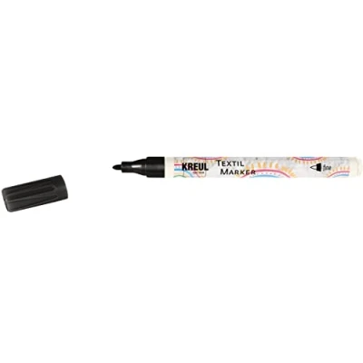 Afbeelding van Kreul Javana Texi Mäx Sunny fine 90671 kleurstift voor lichte stoffen en textiel, wasbaar na bevestiging, zwart, 1 2 mm