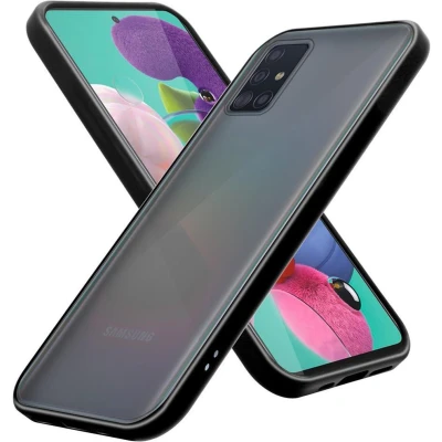 Afbeelding van Cadorabo Hoesje geschikt voor Samsung Galaxy A51 4G / M40s in MATT ZWART Hybride beschermhoes met TPU siliconen Case Cover binnenkant en matte plastic achterkant