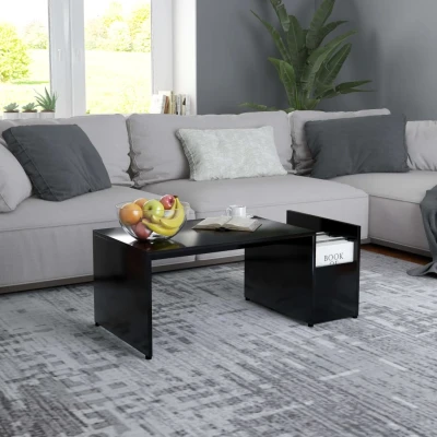 Afbeelding van Salontafel 90x45x35 cm bewerkt hout zwart