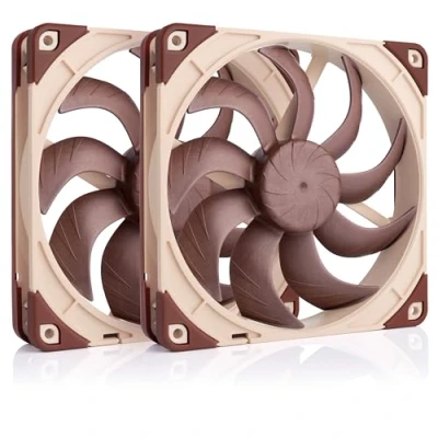 Afbeelding van Noctua NF A14x25 G2 PWM Sx2 PP, set met twee ventilatoren voor push pull installatie of naast elkaar (bruin)
