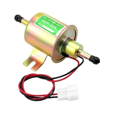 Afbeelding van QWORK® 12 V messing brandstofpomp elektrische benzinepomp model HEP 02A voor benzine en diesel