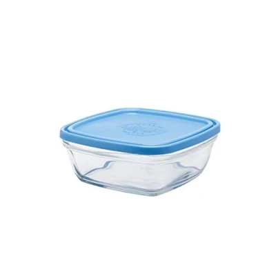 Afbeelding van Duralex Slakom vierkant 17 cm met deksel, lelieblauw