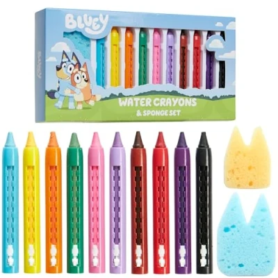 Afbeelding van Bluey Badspeelgoed voor kinderen, badpotloden en sponzen, cadeaus kinderen