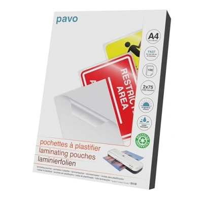 Afbeelding van PAVO 100 stuks lamineerfolie A4 2 x 75 micron snel