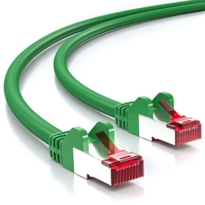 Afbeelding van deleyCON 2 m CAT6 netwerkkabel afscherming PIMF S/FTP CAT 6 RJ45 ethernetkabel LAN DSL router modem access point patch panelen groen