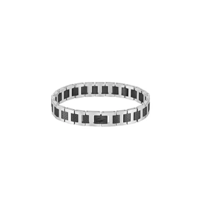 Image de Lacoste Bracelet à Maillons pour Homme Collection METROPOLE en Acier Inoxydable et Noir 2040418