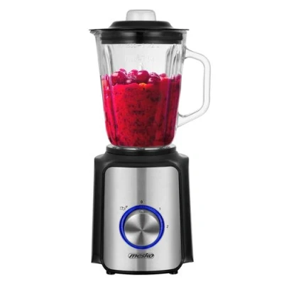 Image de Blender Mixeur Récipient en Verre de 15 Litre 2 Vitesses+Fonction d&#039;impulsion Mesko MS 4080 1200 Noir/Argent