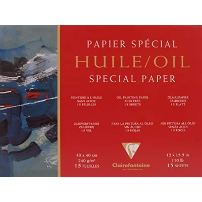 Afbeelding van Clairefontaine Huile Olieverfpapier 15 vel 240 gram 30 x 40 cm