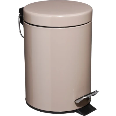 Afbeelding van 5Five Prullenbak pedaalemmer taupe metaal 3 L 17 x 25 cm Voor badkamer en toilet