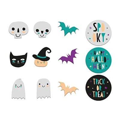 Afbeelding van Folat Raamstickers Happy Halloween 12 stuks Decoratie Versiering