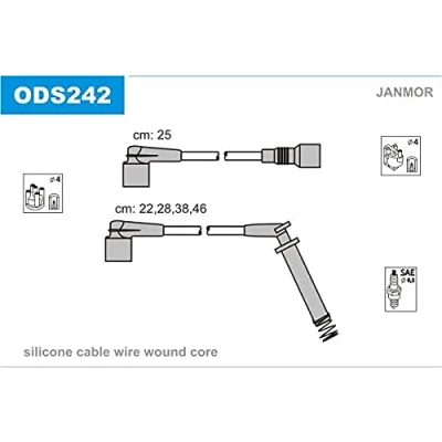 Afbeelding van JANMOR ODS242 Bougiekabelset