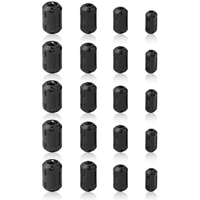 Afbeelding van 20 stuks RFI EMI ferriet ruisonderdrukkingskabelclips, zwart