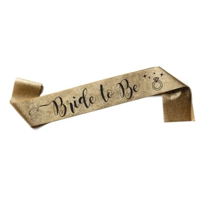 Afbeelding van OLILLY Bride to Be sjaal voor de aanstaande bruid (Glitter Gold), glitter, goud, eenheidsmaat, Gouden glitter., Eén maat
