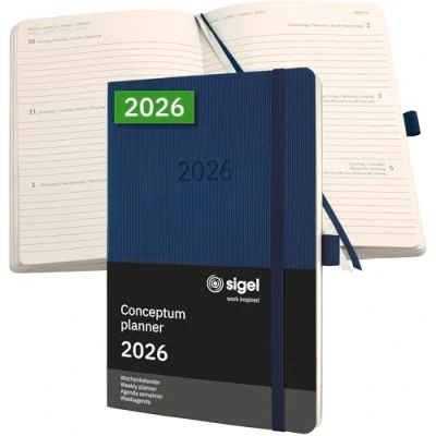 Afbeelding van SIGEL C2632 Wochenkalender Conceptum 2026, ca. A5, , dunkelblau: Agenda Conceptum, Classic, Softcover