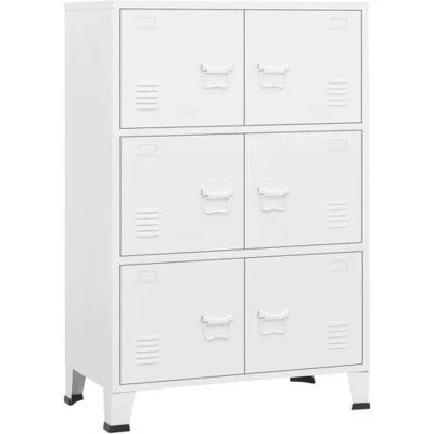 Afbeelding van Archiefkast industrieel 75x40x115 cm metaal wit