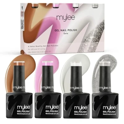 Afbeelding van Mylee Unveiled Collection Nagellak, semi permanent, 4 x 10 ml, uv /led, nail art, manicure, pedicure, voor professioneel en thuisgebruik, duurzaam eenvoudig aan te brengen