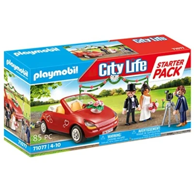 Afbeelding van Playmobil 71077 Bruidspaar met fotograaf en auto City Life drie figuren, een camera Starterpack Bruiloftsevenement vanaf 4 jaar