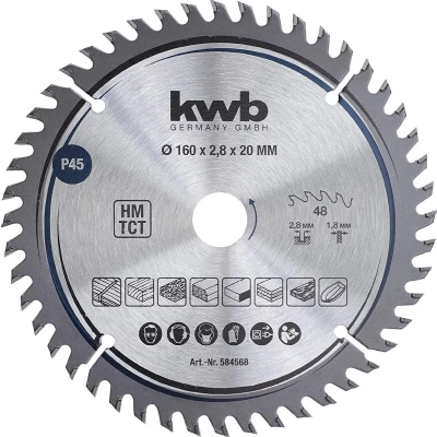 Afbeelding van KWB zaagblad 160x20 mm 48 Tands