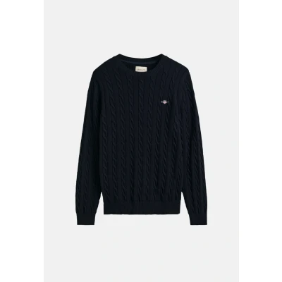 Afbeelding van GANT Cable Cneck Trui, Heren, Maat: 5XL, Evening blue