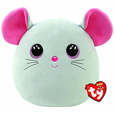 Image de Peluche Ty Squish A Boos Small Catnip La Souris Gris et Rose