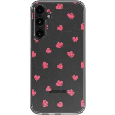Afbeelding van imoshion hoesje Geschikt voor Samsung Galaxy S23 FE Design Dusty Rose Connected Hearts