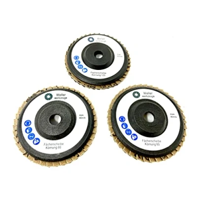 Afbeelding van Lamellenschijven, 3 stuks, korrel 60/80/120 76 x 10 mm, geschikt voor accu mini haakse slijper zoals Bosch GWS 10,8 V 12 V, staal, hout, kunststof (3)
