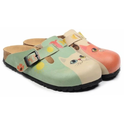 Afbeelding van Goby Purrfect Vegan Clogs Handmade Cat Print Maat 38