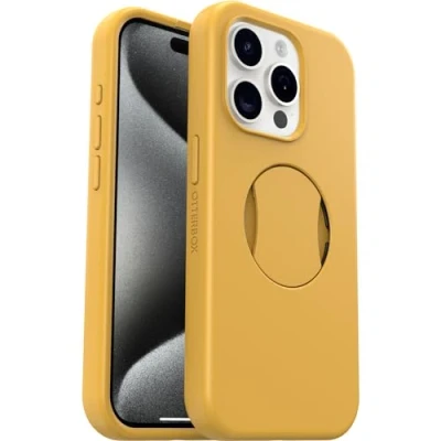 Afbeelding van OtterBox OtterGrip Hoesje Geschikt voor Apple iPhone 15 Pro Compatible met MagSafe Back Cover Geel
