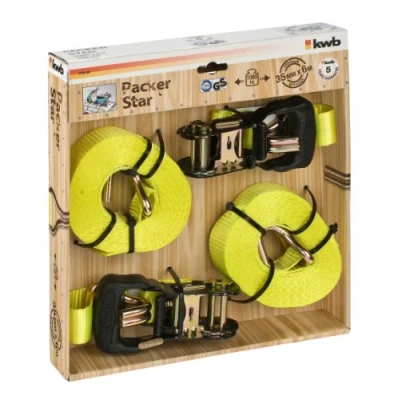 Afbeelding van KWB Spanband Met Ratel 2 Haken 6m x 35mm