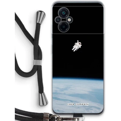 Afbeelding van Case Company® hoesje met Koord geschikt voor Xiaomi Poco M5 Alone in Space Telefoonhoesje Zwart Bescherming aan alle Kanten en Over de Schermrand