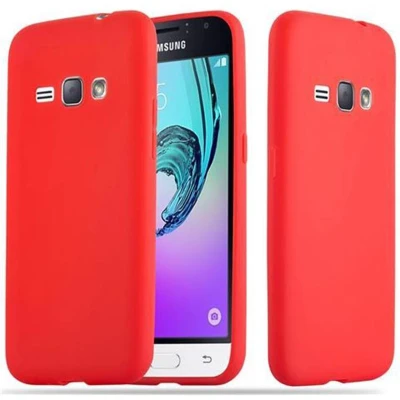 Afbeelding van Cadorabo Hoesje geschikt voor Samsung Galaxy J1 2016 in CANDY ROOD Beschermhoes gemaakt van flexibel TPU silicone Case Cover
