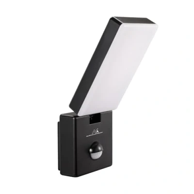 Afbeelding van Maclean LED lamp met PIR bewegingsmelder Buitenlamp Wandlamp 10W IP65 800lm 4000K Zwart MCE516 B