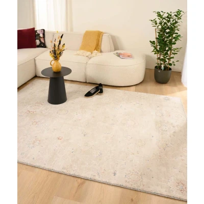 Afbeelding van Vintage Tapijt/Vloerkleed Classic Marjorie Crème/beige 80x150 Cm