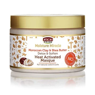 Afbeelding van African Pride Moisture Miracle Moroccan Red Clay &amp; Shea Butter Detox Soften Heat Activated Masque 340gr
